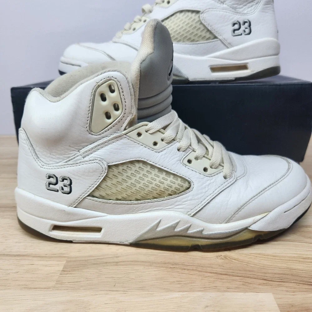 Nike Air Jordan 5 Retro White Mens Shoes Size 8 (136027-130)